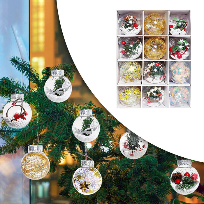 Crofta 12Pcs Christmas Ball Ornaments Decorative Baubles for Bar Restaurant Bedroom C Set