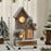 Crofta Wooden Xmas Village House Model with Light for Office Desktop Versatile Style B