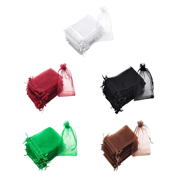 Crofta 100x Organza Bags Wedding Birthday Reusable Party Favors Christmas Gift Bags White