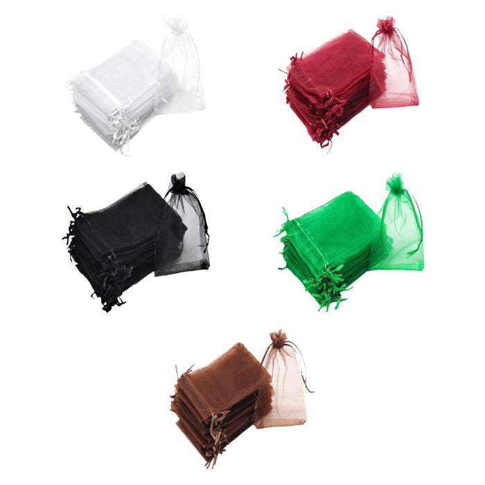 Crofta 100x Organza Bags Wedding Birthday Reusable Party Favors Christmas Gift Bags White