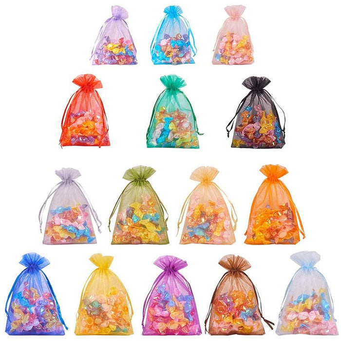 Crofta 100x Organza Bags Wedding Birthday Reusable Party Favors Christmas Gift Bags White