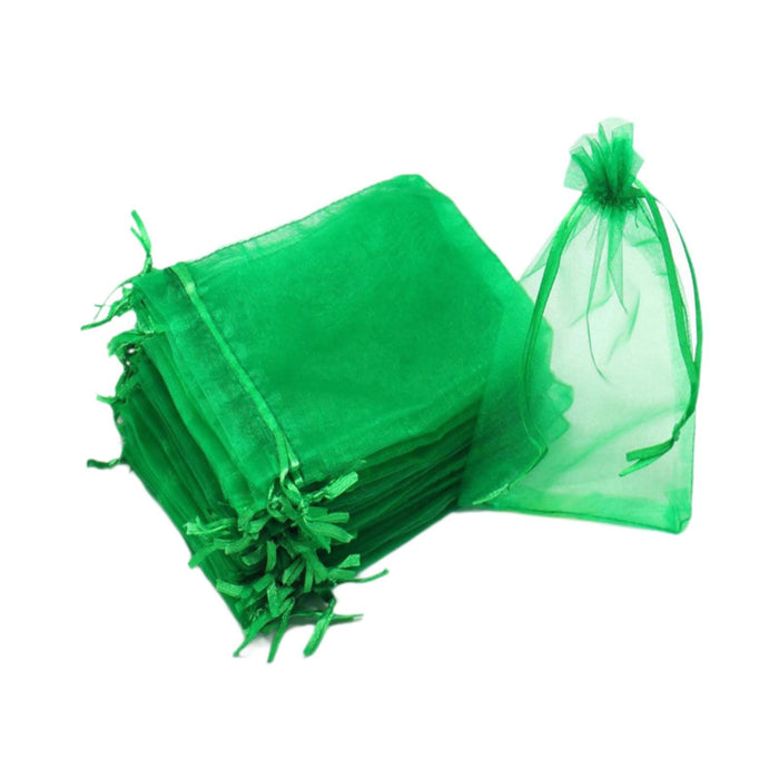 Crofta 100x Organza Bags Wedding Birthday Reusable Party Favors Christmas Gift Bags Green