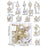 Crofta 16 Pieces Christmas Hanging Decorations Indoor for Farmhouse Bedroom Holiday Champagne