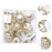 Crofta 16 Pieces Christmas Hanging Decorations Indoor for Farmhouse Bedroom Holiday Champagne