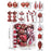 Crofta 16 Pieces Christmas Hanging Decorations Indoor for Farmhouse Bedroom Holiday Dark Red