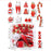 Crofta 16 Pieces Christmas Hanging Decorations Indoor for Farmhouse Bedroom Holiday Red