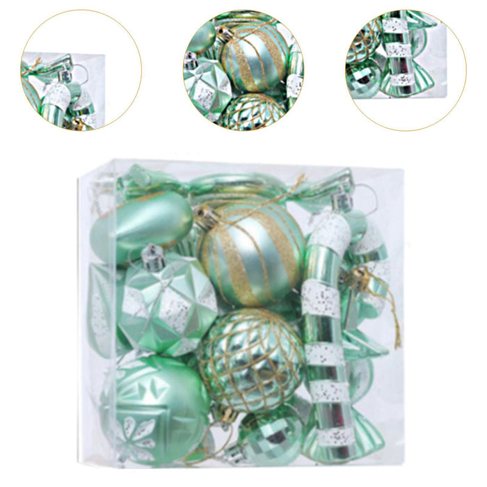 Crofta 16 Pieces Christmas Hanging Decorations Indoor for Farmhouse Bedroom Holiday Light Green