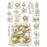 Crofta 16 Pieces Christmas Hanging Decorations Indoor for Farmhouse Bedroom Holiday Gold