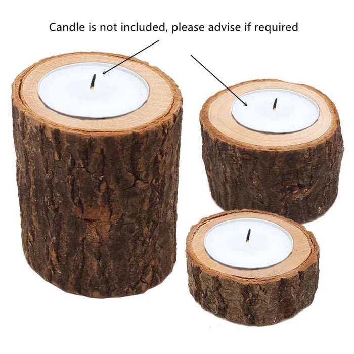 Crofta 10x Tealight Candleholders Decorative Party Farmhouse Wooden Candlesticks