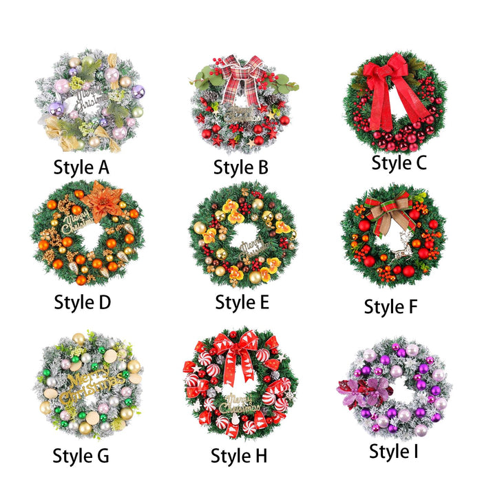 Crofta Xmas Wreath Door Christmas Ball Ornament Window Artificial Christmas Wreath Style A