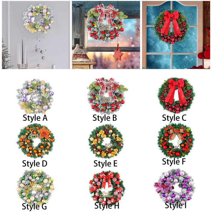 Crofta Xmas Wreath Door Christmas Ball Ornament Window Artificial Christmas Wreath Style A