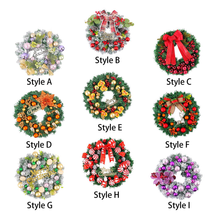 Crofta Xmas Wreath Door Christmas Ball Ornament Window Artificial Christmas Wreath Style A