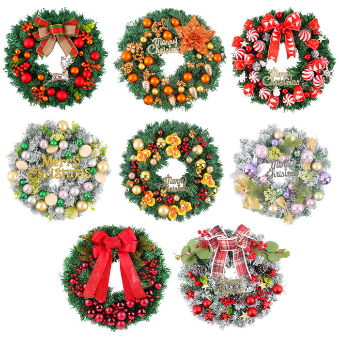 Crofta Xmas Wreath Door Christmas Ball Ornament Window Artificial Christmas Wreath Style A