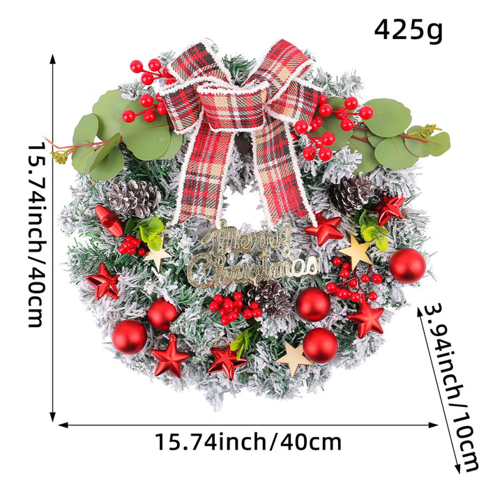 Crofta Xmas Wreath Door Christmas Ball Ornament Window Artificial Christmas Wreath Style B