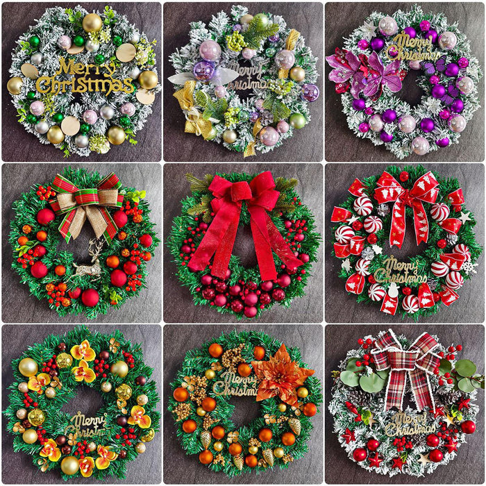 Crofta Xmas Wreath Door Christmas Ball Ornament Window Artificial Christmas Wreath Style B