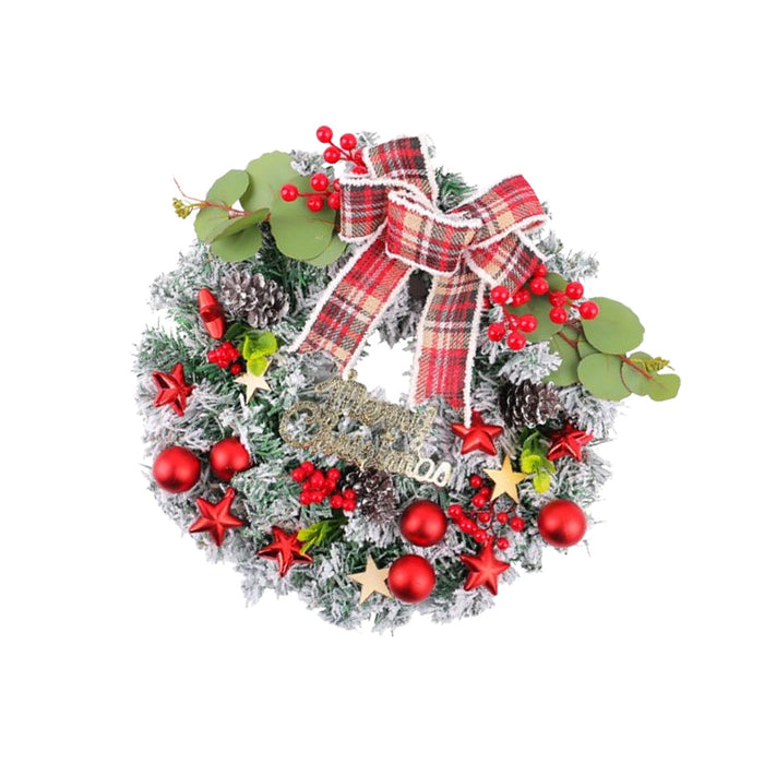 Crofta Xmas Wreath Door Christmas Ball Ornament Window Artificial Christmas Wreath Style B