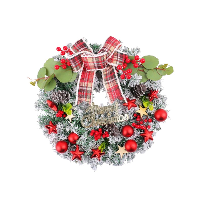 Crofta Xmas Wreath Door Christmas Ball Ornament Window Artificial Christmas Wreath Style B