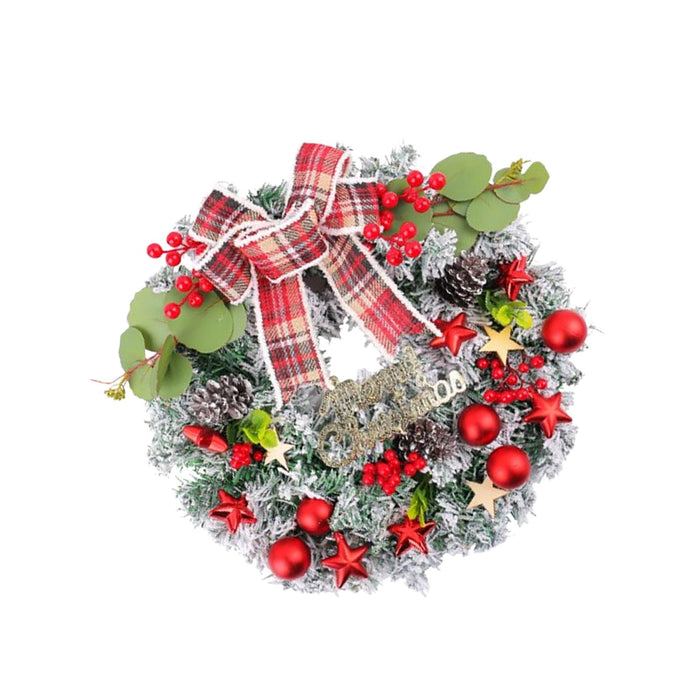 Crofta Xmas Wreath Door Christmas Ball Ornament Window Artificial Christmas Wreath Style B