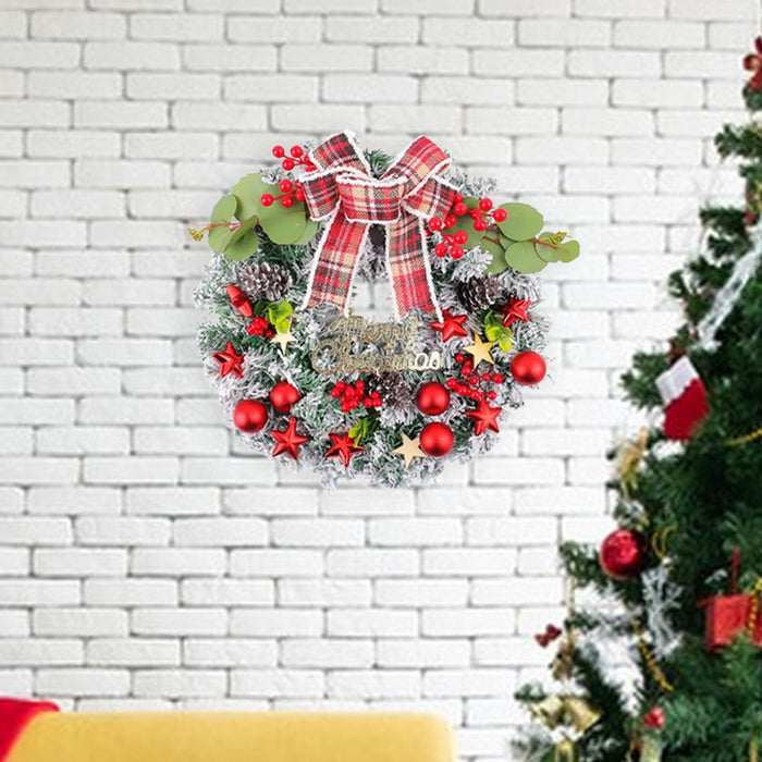 Crofta Xmas Wreath Door Christmas Ball Ornament Window Artificial Christmas Wreath Style B