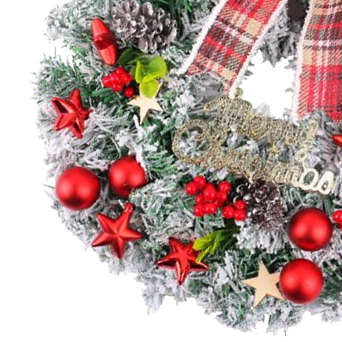 Crofta Xmas Wreath Door Christmas Ball Ornament Window Artificial Christmas Wreath Style B