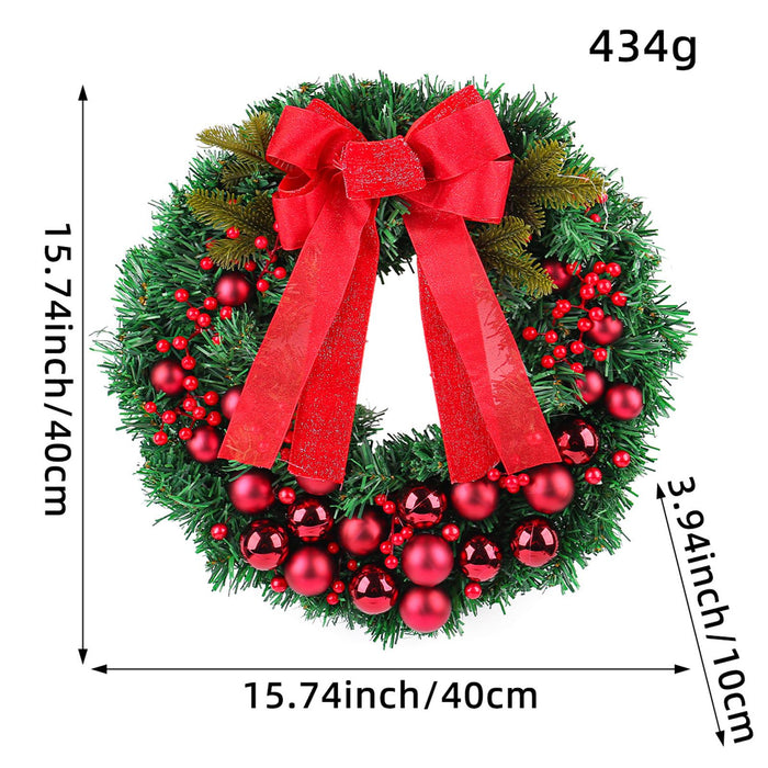 Crofta Xmas Wreath Door Christmas Ball Ornament Window Artificial Christmas Wreath Style C