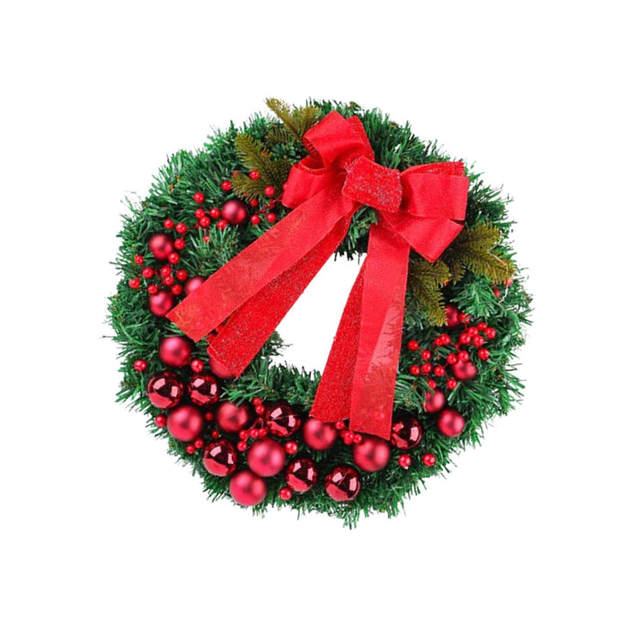 Crofta Xmas Wreath Door Christmas Ball Ornament Window Artificial Christmas Wreath Style C