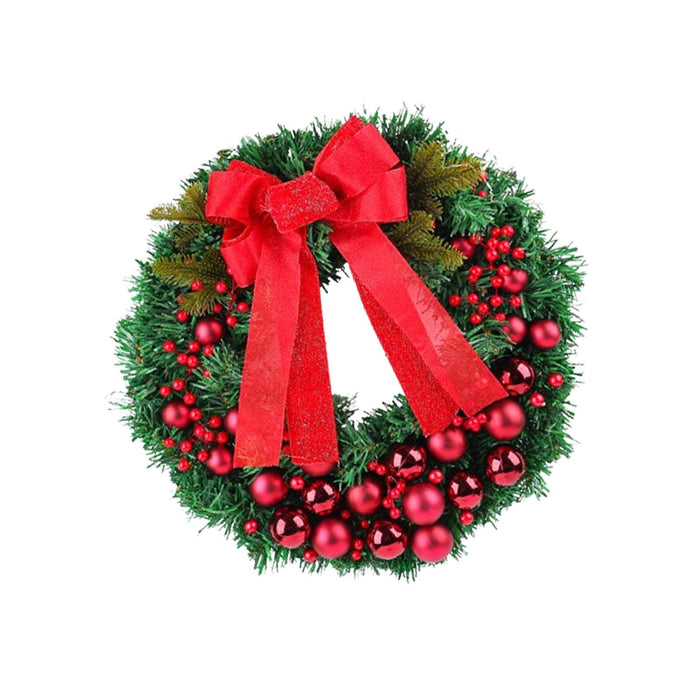 Crofta Xmas Wreath Door Christmas Ball Ornament Window Artificial Christmas Wreath Style C