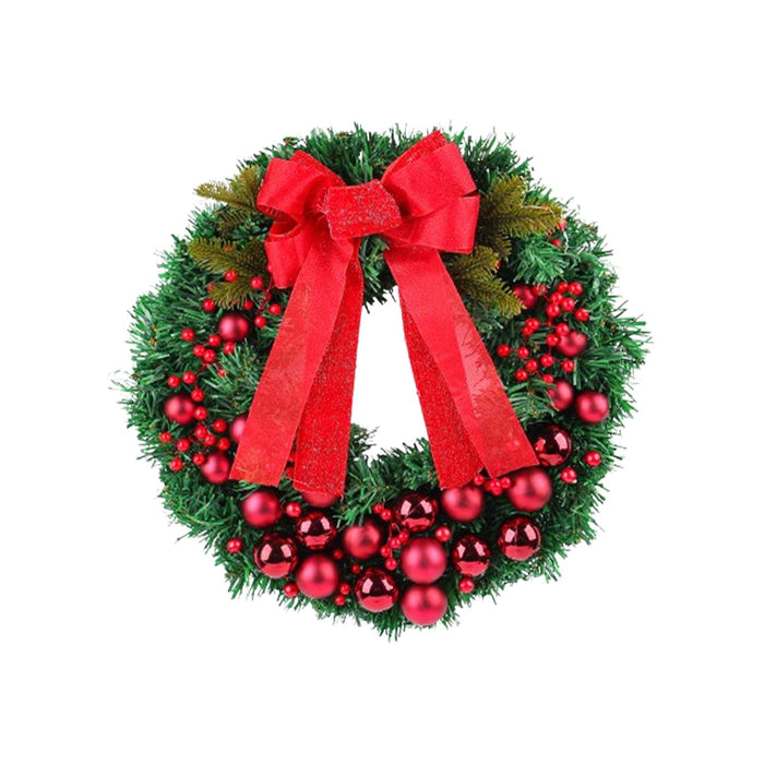 Crofta Xmas Wreath Door Christmas Ball Ornament Window Artificial Christmas Wreath Style C