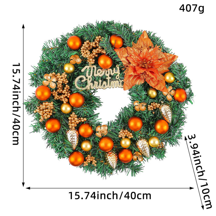 Crofta Xmas Wreath Door Christmas Ball Ornament Window Artificial Christmas Wreath Style D