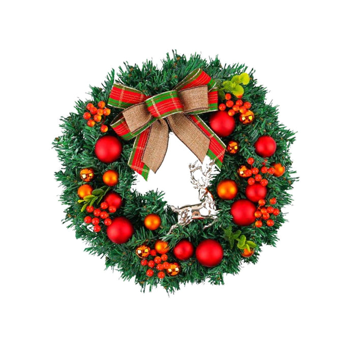 Crofta Xmas Wreath Door Christmas Ball Ornament Window Artificial Christmas Wreath Style F