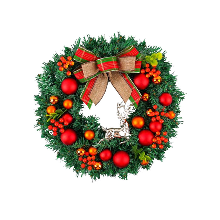 Crofta Xmas Wreath Door Christmas Ball Ornament Window Artificial Christmas Wreath Style F