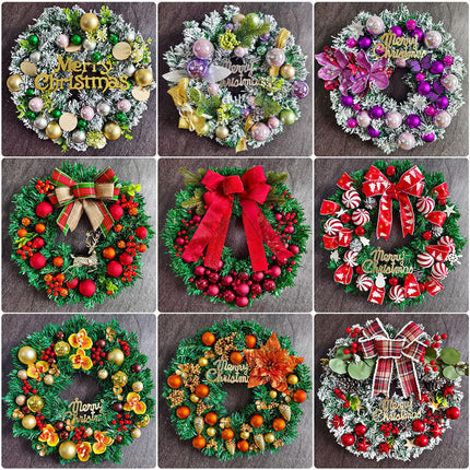 Crofta Xmas Wreath Door Christmas Ball Ornament Window Artificial Christmas Wreath Style G