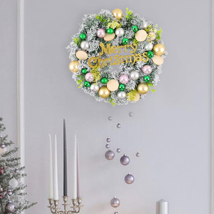 Crofta Xmas Wreath Door Christmas Ball Ornament Window Artificial Christmas Wreath Style G