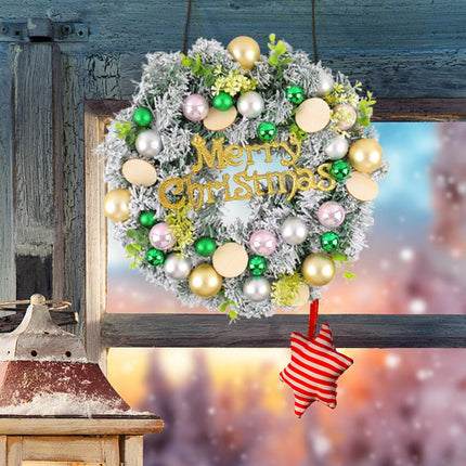 Crofta Xmas Wreath Door Christmas Ball Ornament Window Artificial Christmas Wreath Style G