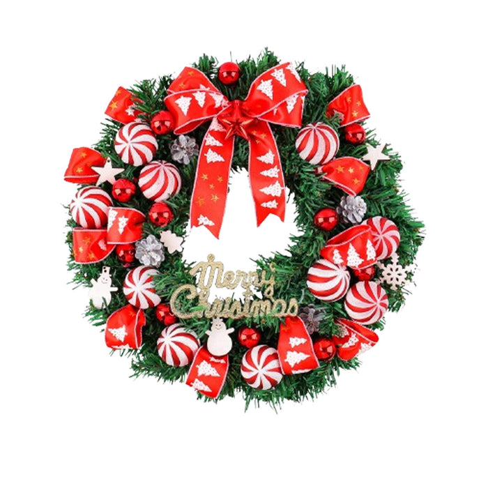 Crofta Xmas Wreath Door Christmas Ball Ornament Window Artificial Christmas Wreath Style H