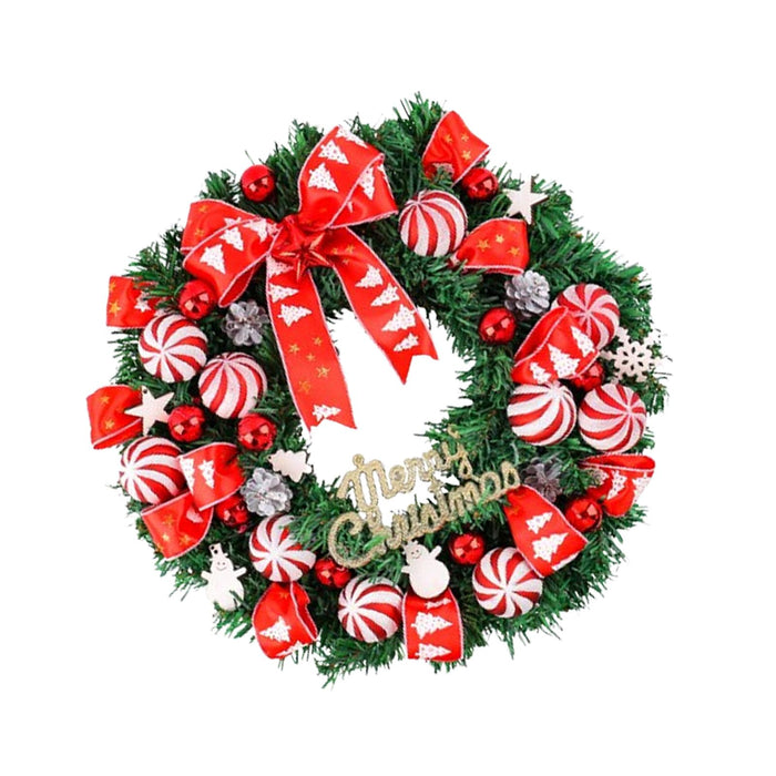 Crofta Xmas Wreath Door Christmas Ball Ornament Window Artificial Christmas Wreath Style H