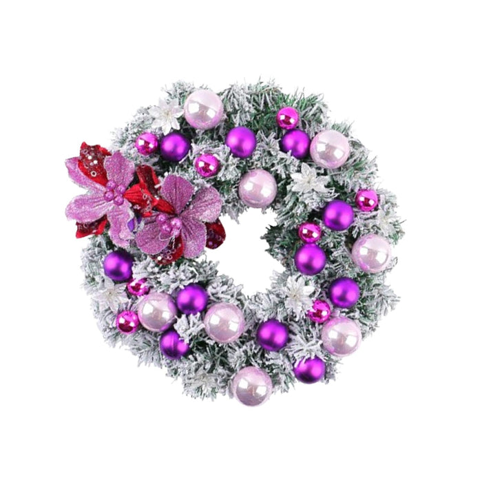 Crofta Xmas Wreath Door Christmas Ball Ornament Window Artificial Christmas Wreath Style I