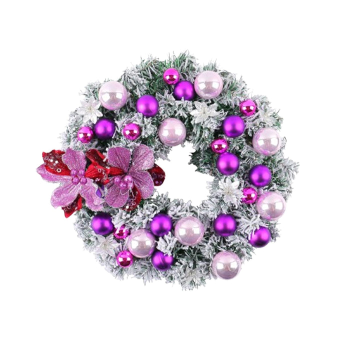 Crofta Xmas Wreath Door Christmas Ball Ornament Window Artificial Christmas Wreath Style I