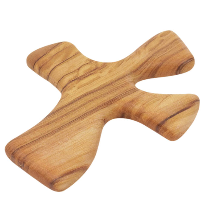 Crofta Wood Prayer Cross Memorial Comfort Holding Comfort Handheld Clinging Cross