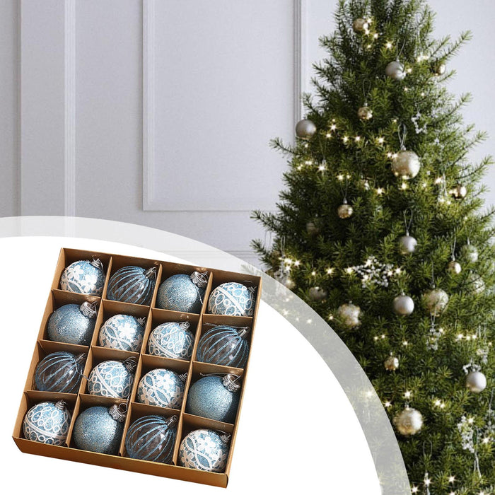 Crofta 16x Christmas Ball Ornaments Charm Pendants for Holiday Party Wreath Garland Blue