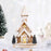 Crofta Wood Christmas Snow Church House with Warm Light for Shop Window Lightweight