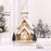 Crofta Wood Christmas Snow Church House with Warm Light for Shop Window Lightweight