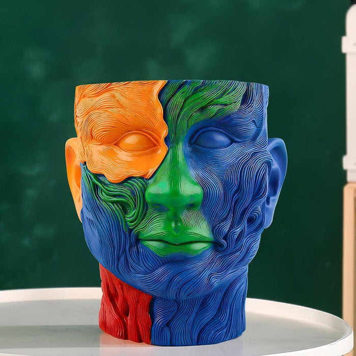 Crofta Painted Face Planter Decorative Creative Flowerpot for Office Garden Bedroom