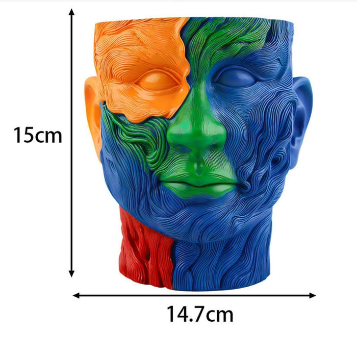 Crofta Painted Face Planter Decorative Creative Flowerpot for Office Garden Bedroom