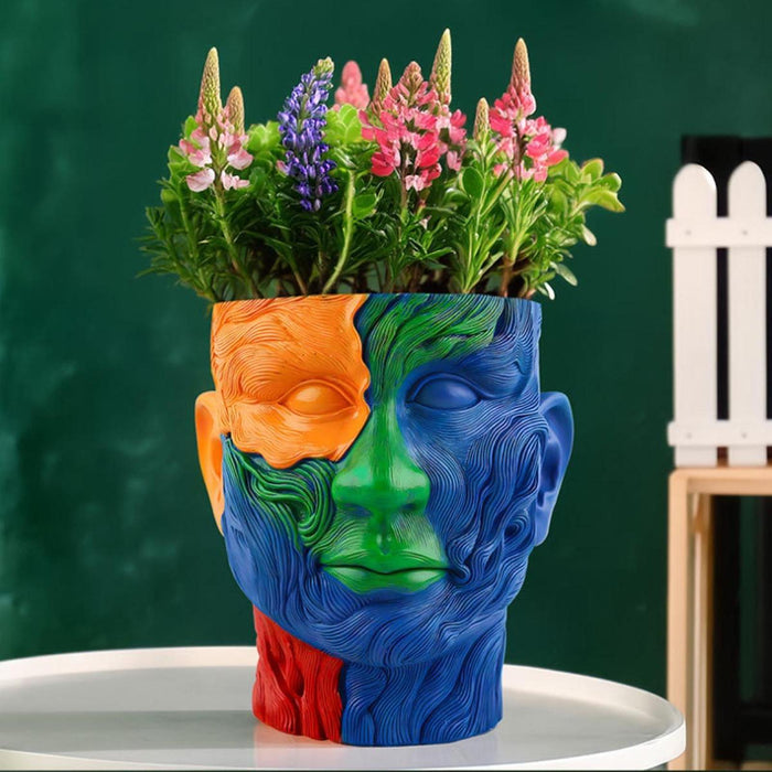 Crofta Painted Face Planter Decorative Creative Flowerpot for Office Garden Bedroom