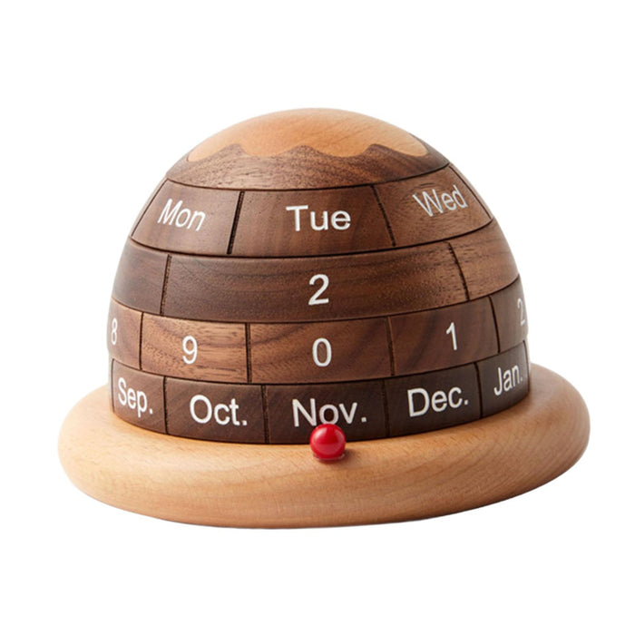 Crofta Wooden Desktop Calendar Collecting Table Accessories Block Calendar for Desk