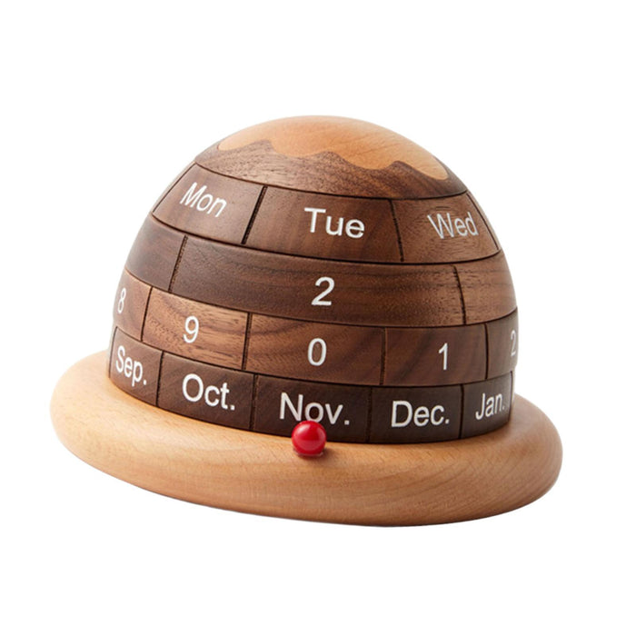 Crofta Wooden Desktop Calendar Collecting Table Accessories Block Calendar for Desk