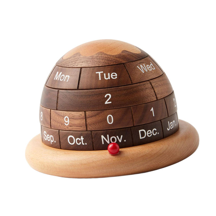 Crofta Wooden Desktop Calendar Collecting Table Accessories Block Calendar for Desk