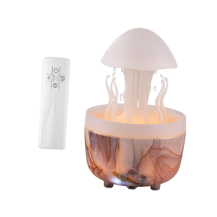 Crofta Small Humidifier US Plug with Changing Colors for Room Farmhouse Yoga Gold marble pattern