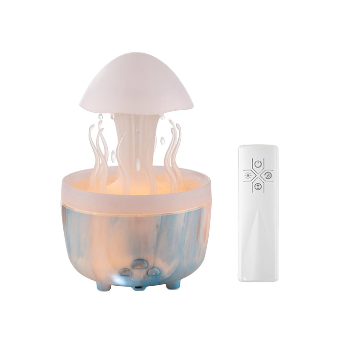 Crofta Small Humidifier US Plug with Changing Colors for Room Farmhouse Yoga Blue marble pattern